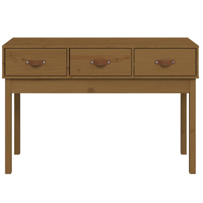 Console Table Honey Brown 114x40x75 cm Solid Wood Pine