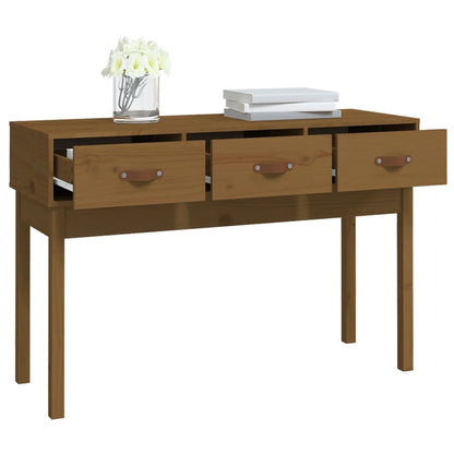 Console Table Honey Brown 114x40x75 cm Solid Wood Pine