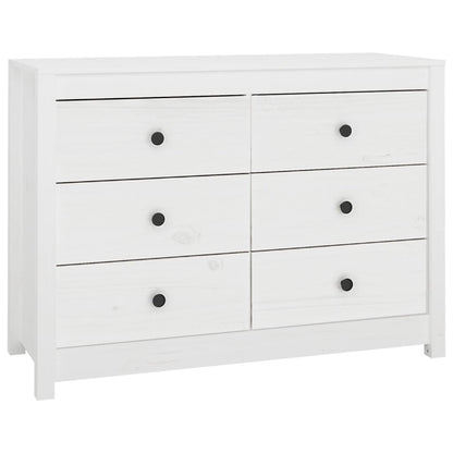 Side Cabinet White 100x40x72 cm Solid Wood Pine