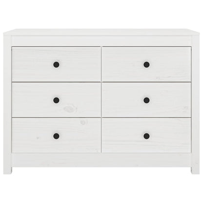 Side Cabinet White 100x40x72 cm Solid Wood Pine