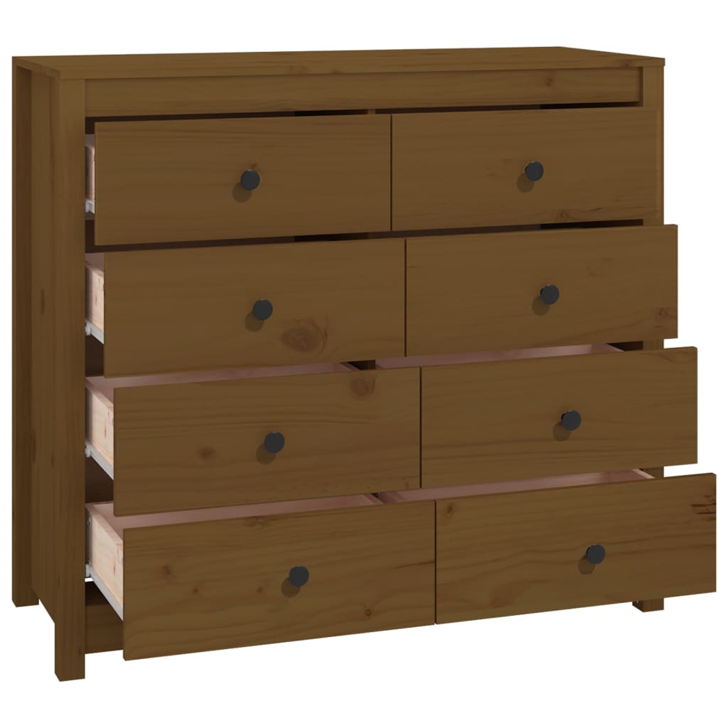 Side Cabinet Honey Brown 100x40x90 cm Solid Wood Pine