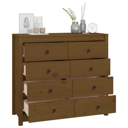 Side Cabinet Honey Brown 100x40x90 cm Solid Wood Pine