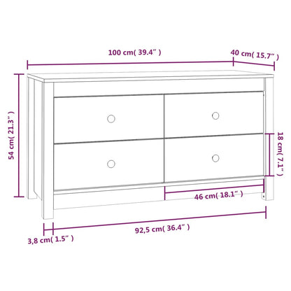 Side Cabinet Honey Brown 100x40x54 cm Solid Wood Pine