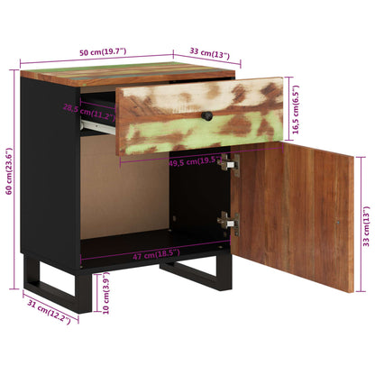 Bedside Cabinet 50x33x60cm Solid Wood Reclaimed&Engineered Wood