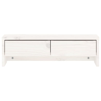 Monitor Stand White 50x27x15 cm Solid Wood Pine