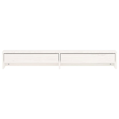Monitor Stand White 100x27x15 cm Solid Wood Pine
