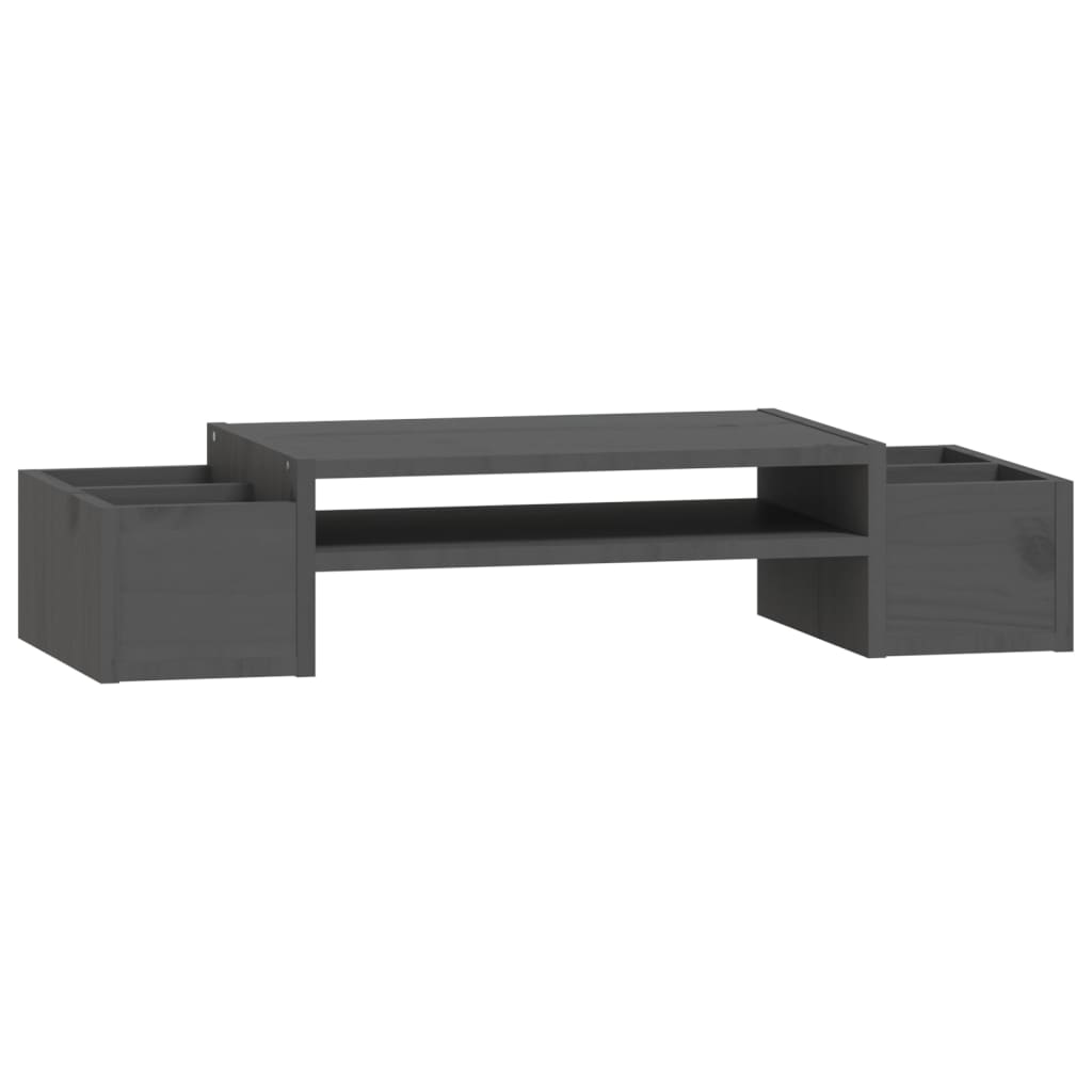 Monitor Stand Grey 70x27.5x15 cm Solid Wood Pine