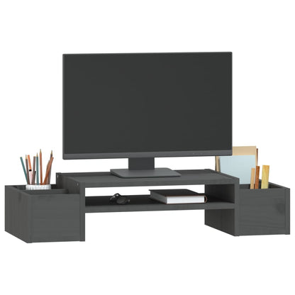 Monitor Stand Grey 70x27.5x15 cm Solid Wood Pine