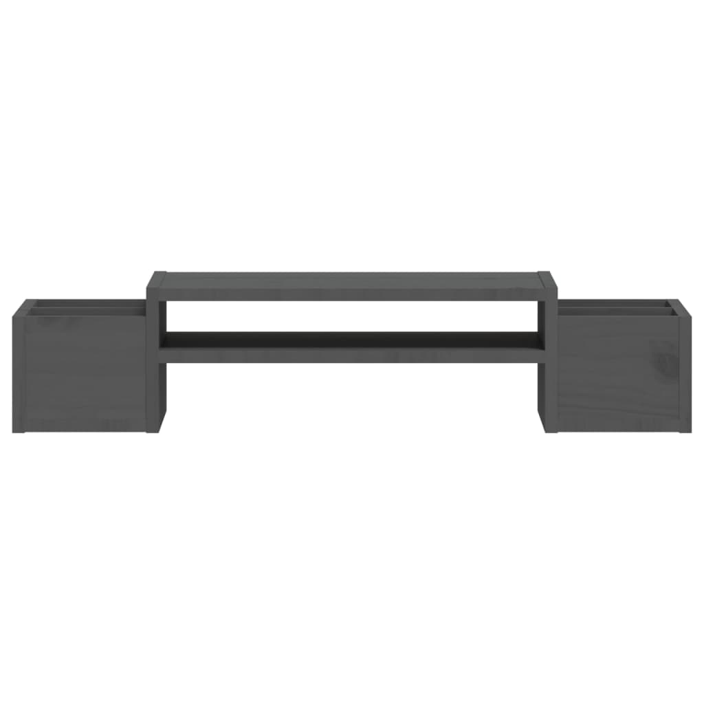 Monitor Stand Grey 70x27.5x15 cm Solid Wood Pine