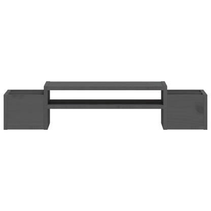 Monitor Stand Grey 70x27.5x15 cm Solid Wood Pine