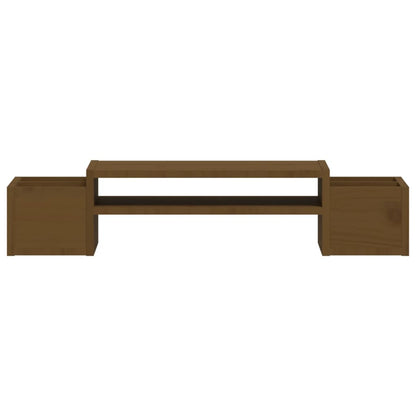 Monitor Stand Honey Brown 70x27.5x15 cm Solid Wood Pine