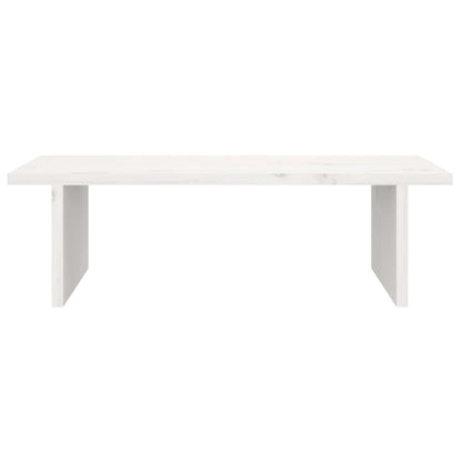Monitor Stand White 50x27x15 cm Solid Wood Pine