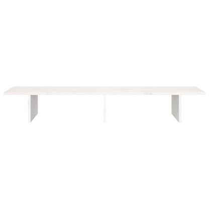 Monitor Stand White 100x27x15 cm Solid Wood Pine
