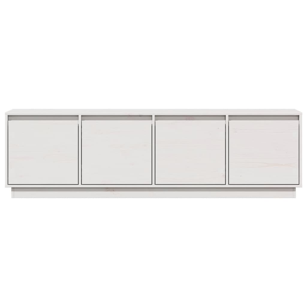 TV Cabinet White 156x37x45 cm Solid Wood Pine