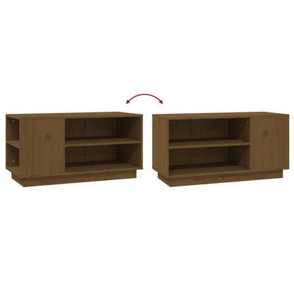 TV Cabinet Honey Brown 80x35x40.5 cm Solid Wood Pine