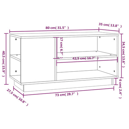 TV Cabinet Honey Brown 80x35x40.5 cm Solid Wood Pine