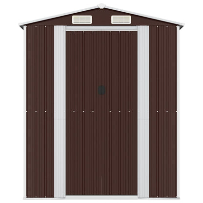 Garden Shed Dark Brown 192x440x223 cm Galvanised Steel