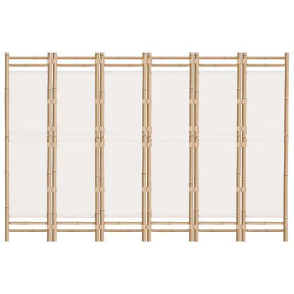Folding 6-Panel Room Divider 240 cm Bamboo and Canvas