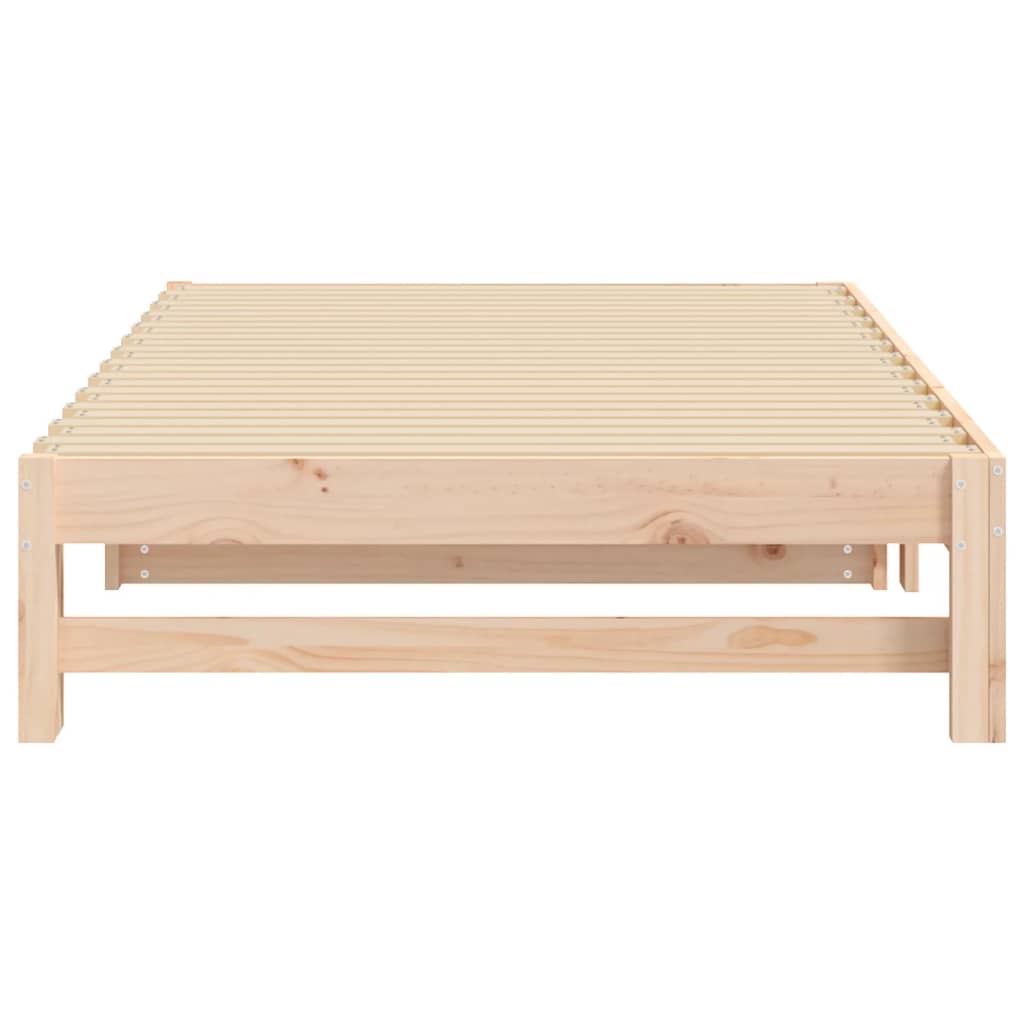 Pull-out Day Bed without Mattress 2x(100x200) cm Solid Wood Pine