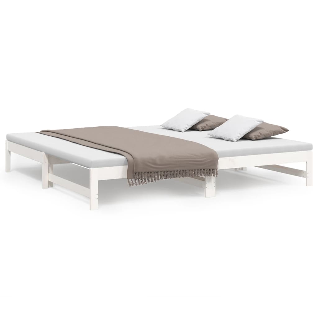Pull-out Day Bed without Mattress White 2x(100x200) cm