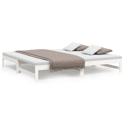 Pull-out Day Bed without Mattress White 2x(100x200) cm