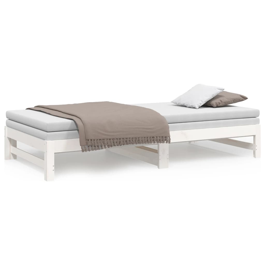 Pull-out Day Bed without Mattress White 2x(100x200) cm