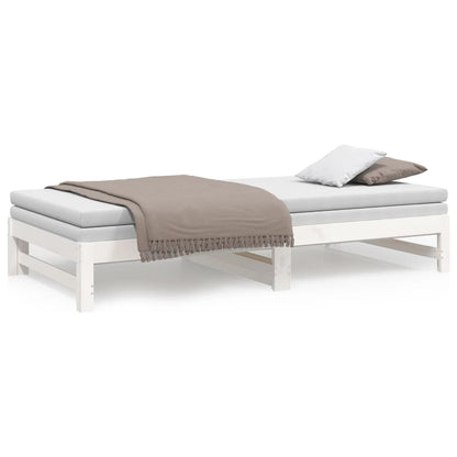 Pull-out Day Bed without Mattress White 2x(100x200) cm