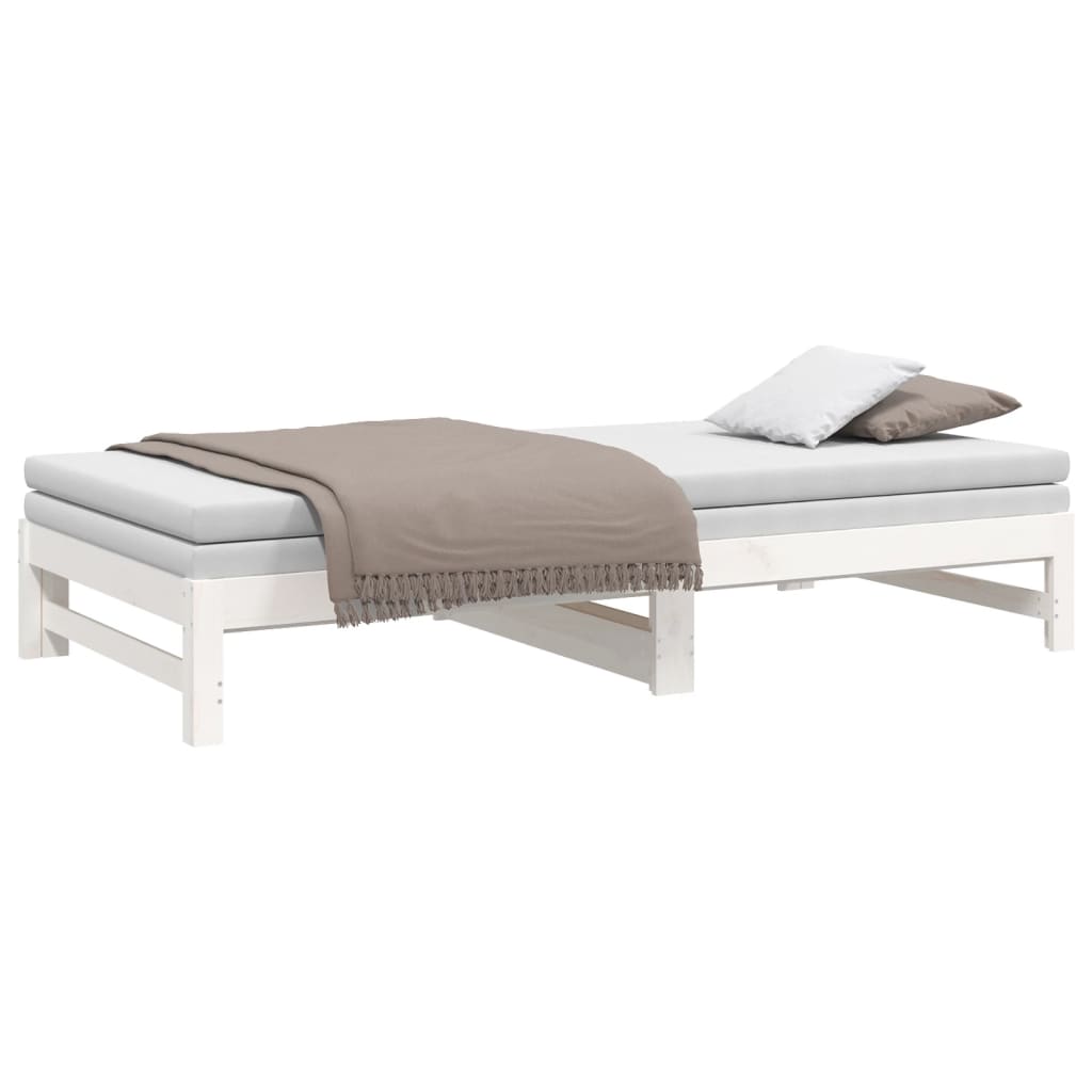 Pull-out Day Bed without Mattress White 2x(100x200) cm