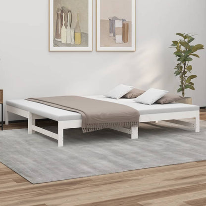 Pull-out Day Bed without Mattress White 2x(100x200) cm