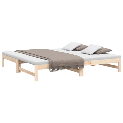 Pull-out Day Bed without Mattress 2x(80x200) cm Solid Wood Pine