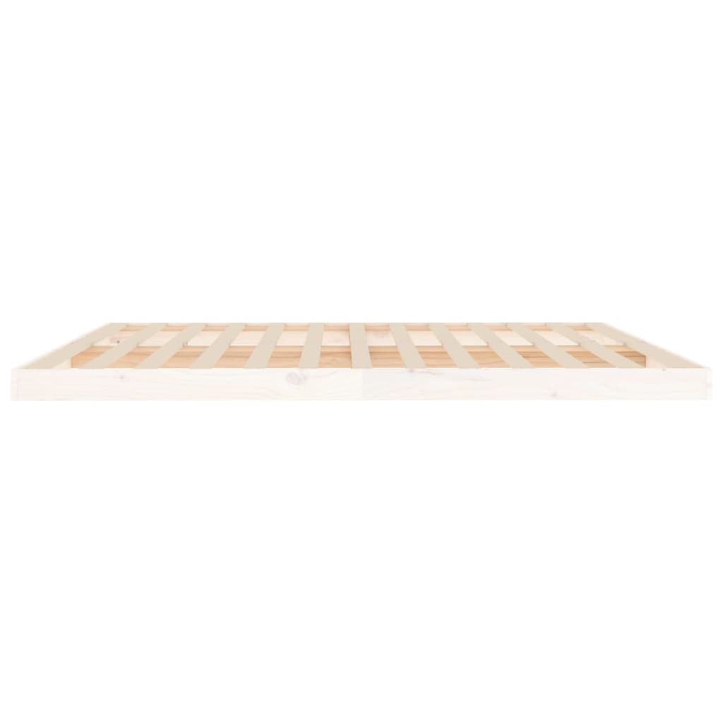 Bed Frame without Mattress White 200x200 cm Solid Wood Pine