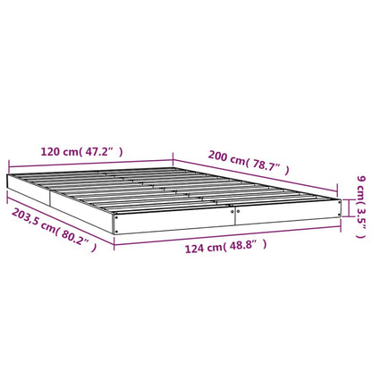Bed Frame without Mattress 120x200 cm Solid Wood Pine