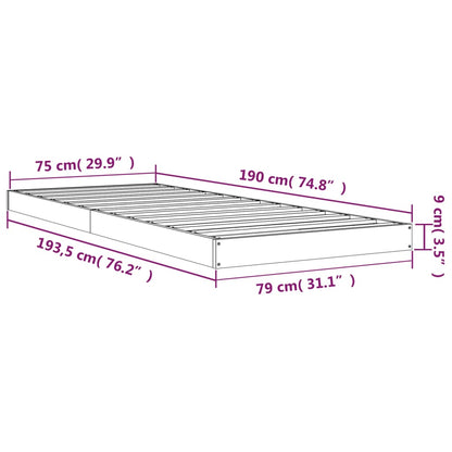 Bed Frame without Mattress White 75x190 cm Small Single  Solid Wood Pine