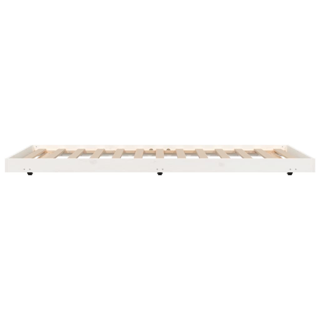 Bed Frame without Mattress White 100x200 cm Solid Wood Pine