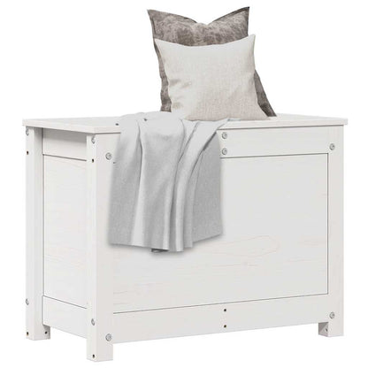 Storage Box White 60x32x45.5 cm Solid Wood Pine