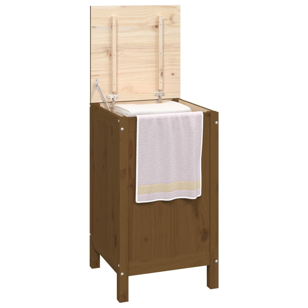 Laundry Box Honey Brown 44x44x76 cm Solid Wood Pine
