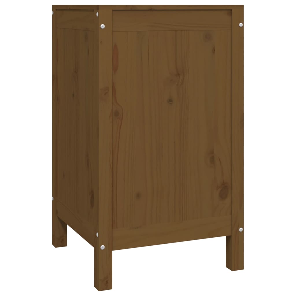 Laundry Box Honey Brown 44x44x76 cm Solid Wood Pine
