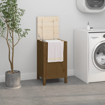 Laundry Box Honey Brown 44x44x76 cm Solid Wood Pine