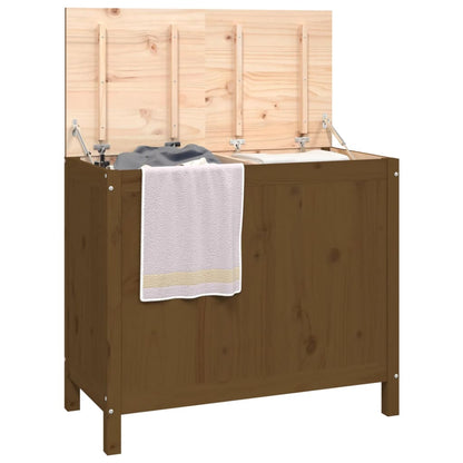 Laundry Box Honey Brown 88.5x44x76 cm Solid Wood Pine