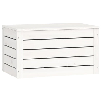 Storage Box White 59.5x36.5x33 cm Solid Wood Pine