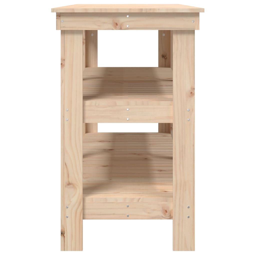 Work Bench 142.5x50x80 cm Solid Wood Pine