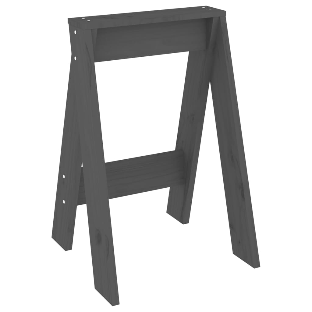 Stools 2 pcs Grey 40x40x60 cm Solid Wood Pine
