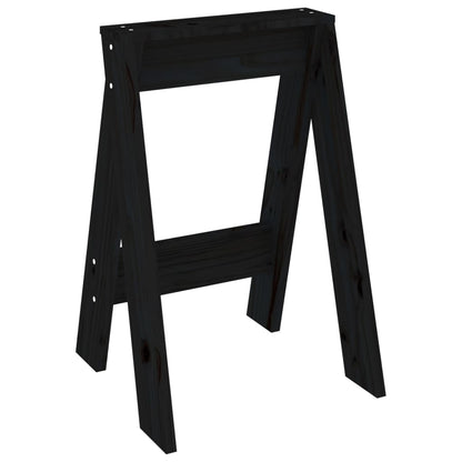 Stools 2 pcs Black 40x40x60 cm Solid Wood Pine