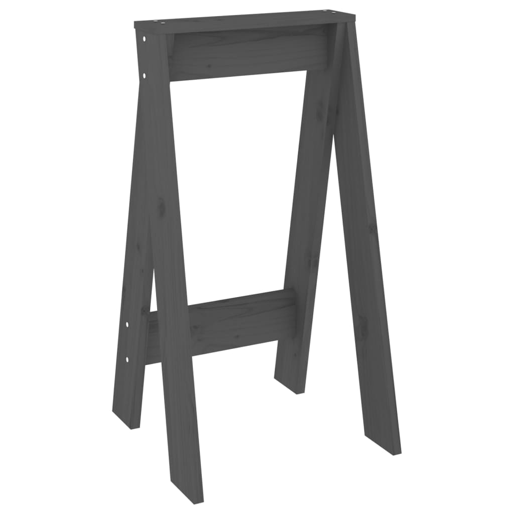 Stools 2 pcs Grey 40x40x75 cm Solid Wood Pine