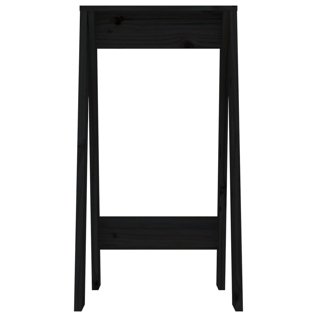 Stools 2 pcs Black 40x40x75 cm Solid Wood Pine