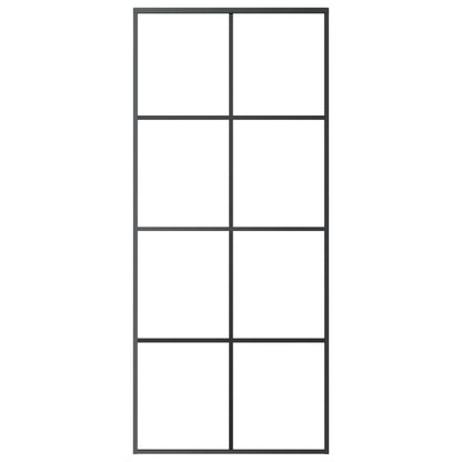 Sliding Door with Hardware Set 90x205 cm ESG Glass&Aluminium