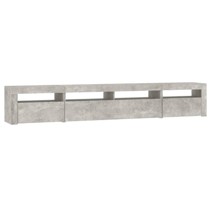 TV Cabinet with LED Lights Concrete Grey 240x35x40 cm