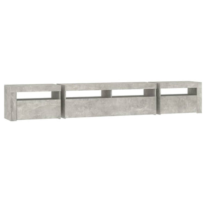 TV Cabinet with LED Lights Concrete Grey 240x35x40 cm