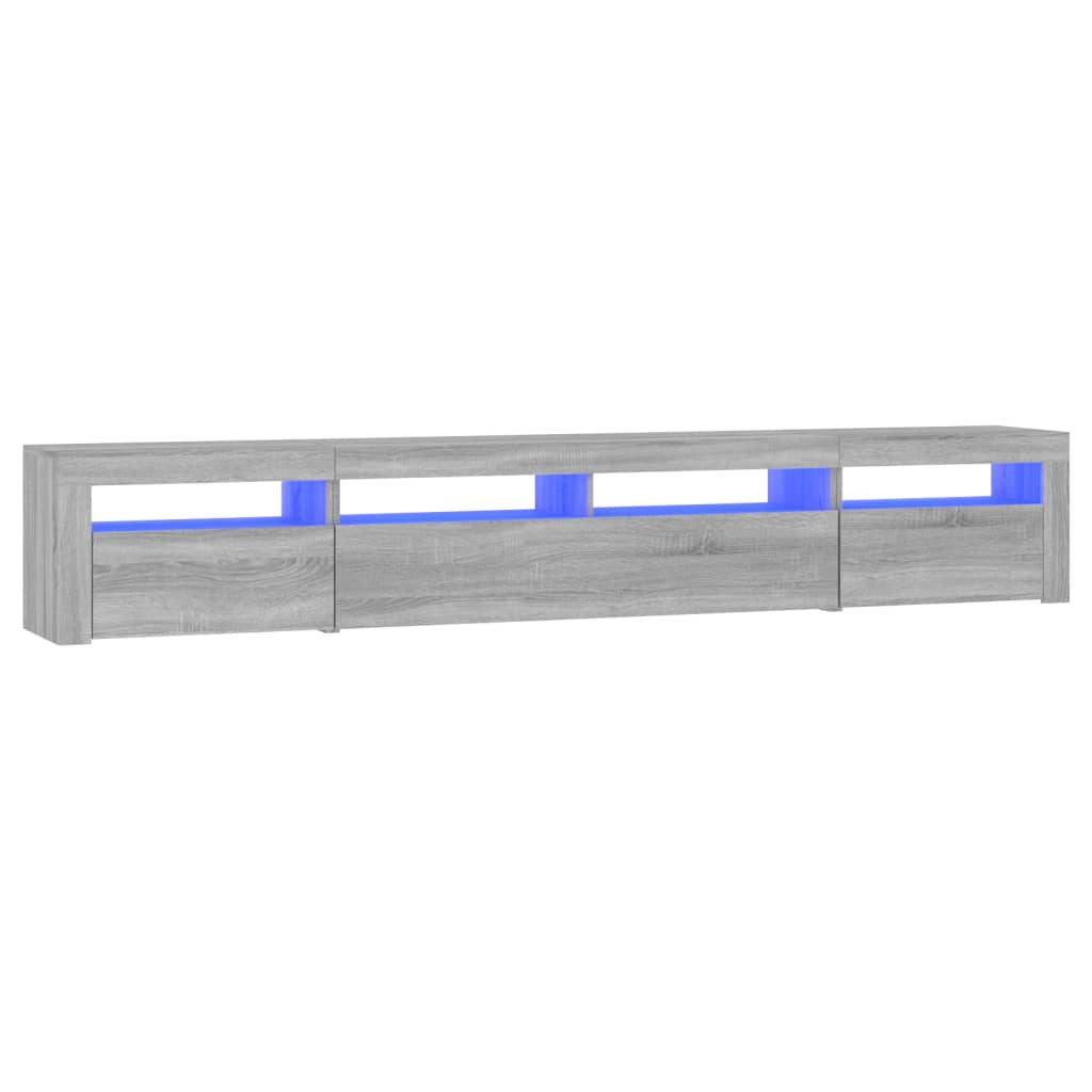 TV Cabinet with LED Lights Grey Sonoma 240x35x40 cm