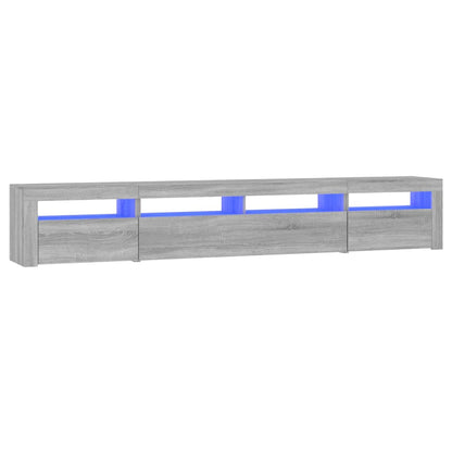 TV Cabinet with LED Lights Grey Sonoma 240x35x40 cm
